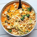 Thai Red Curry with Tofu, Noodles, Zoodles & Broccolini