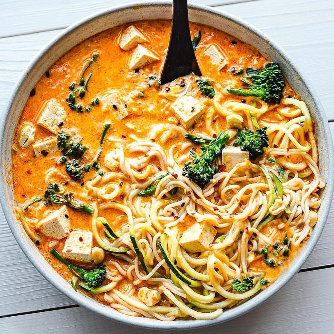 Thai Red Curry with Tofu, Noodles, Zoodles & Broccolini Foodbook